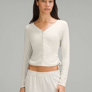 Lululemon Side-Cinch Ribbed Cardigan Bone